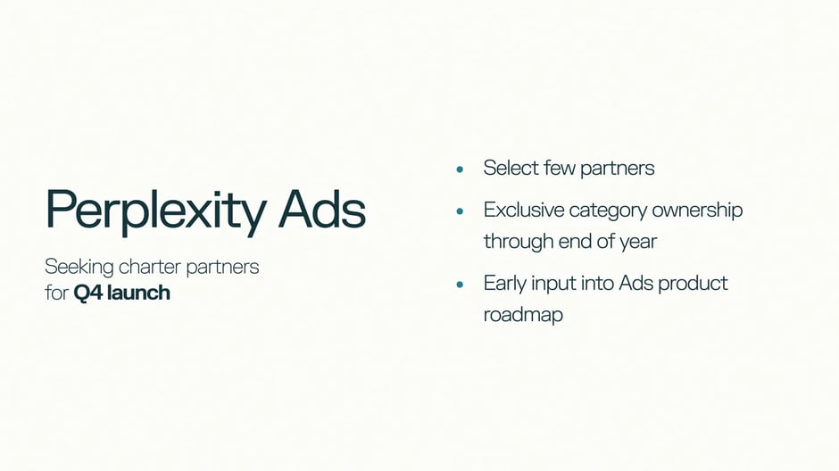 Invitation for advertisers to begin partnership with Perplexity and access