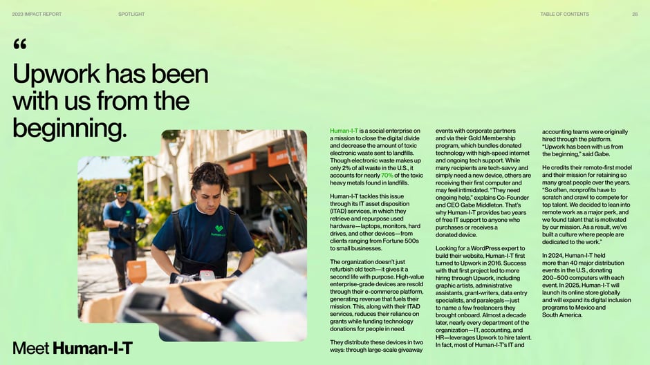 Human‑I‑T is a social enterprise that refurbishes and redistributes used