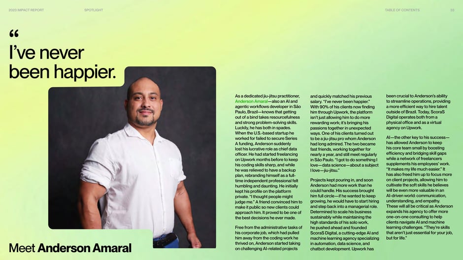 Freelancer profile of Anderson Amaral, an AI and workflows developer