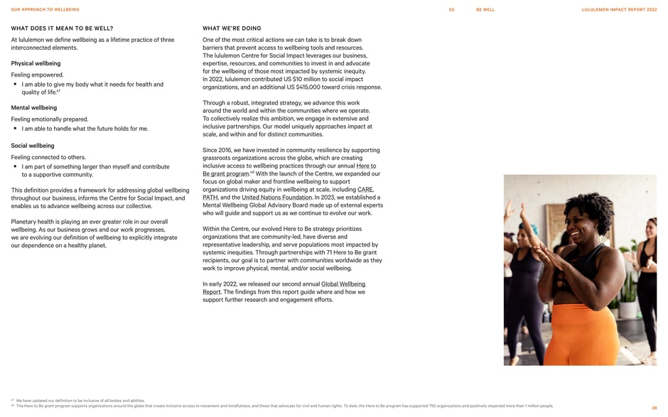 What wellbeing means and what we're doing