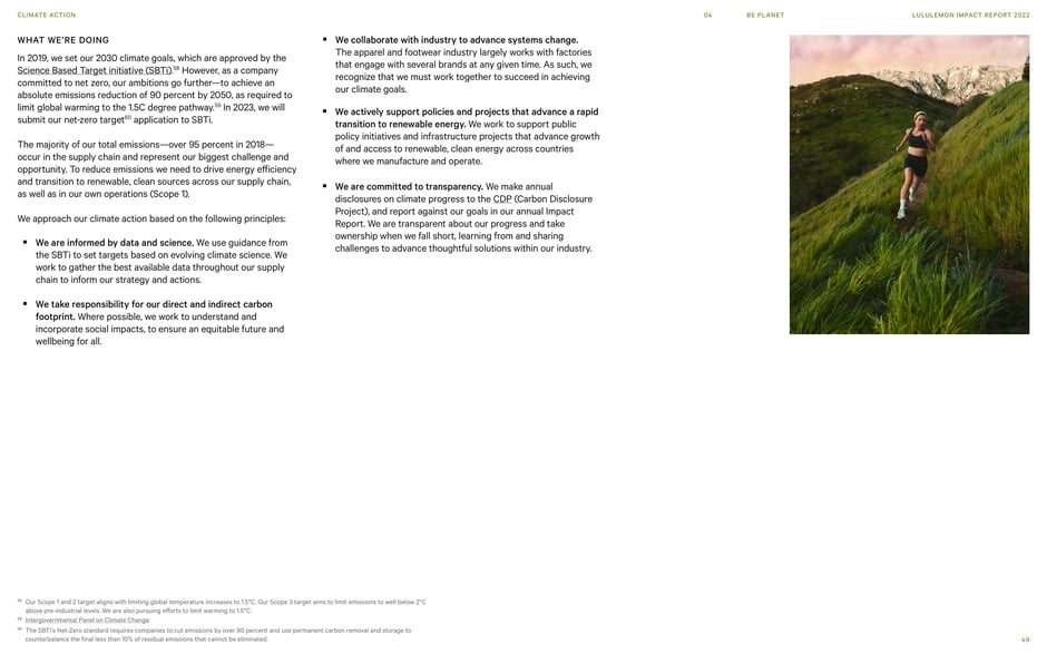 Lululemon reports its 2030 SBTi-aligned targets, plans to submit