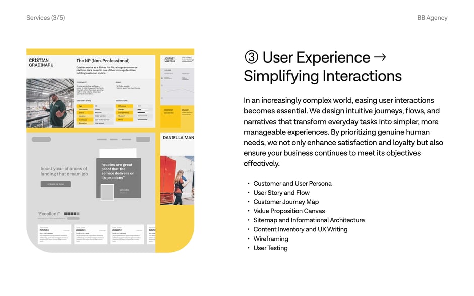 User experience → Simplifying interactions