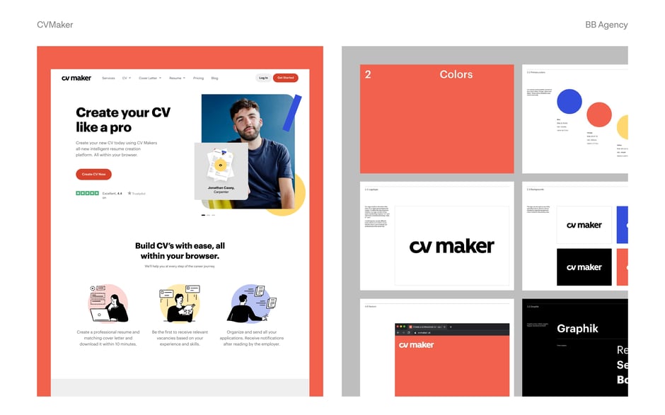 CVMaker visual identity and homepage