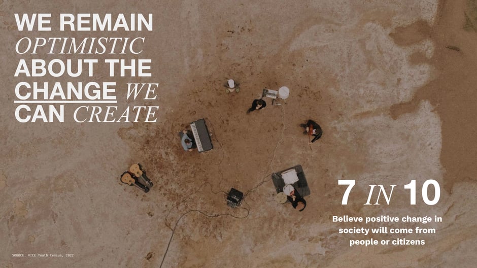 7 in 10 believe positive change will come from people