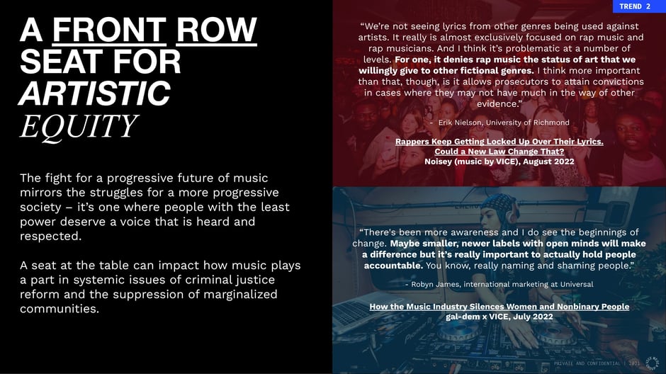A front-row seat for artistic equity