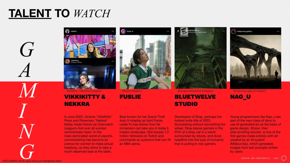 Four creators and studios:Vikkikitty & Nekkra, Fuslie, Bluetwelve Studio