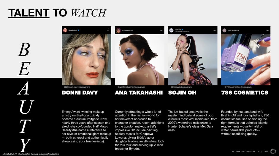 Talent to watch: emerging beauty creators