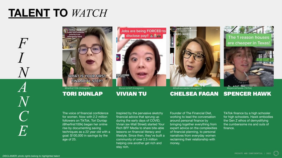 Four finance creators to watch: Tori Dunlap, Vivian Tu, Chelsea