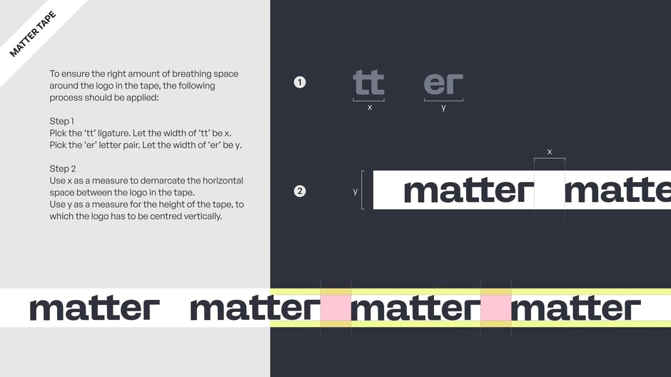 Matter Tape Spacing and Alignment