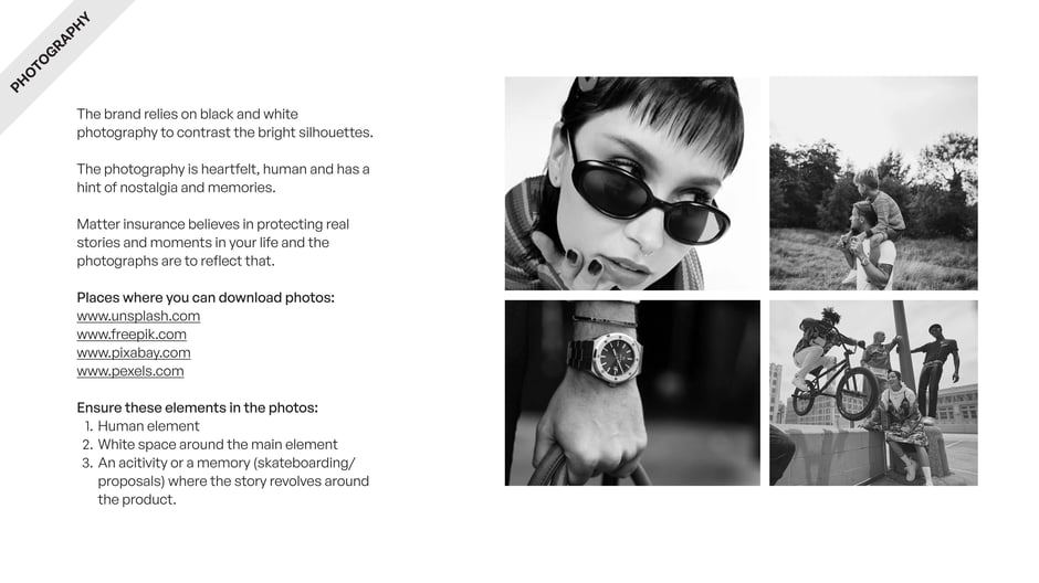 Guidelines for using black and white photography to contrast