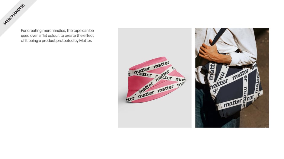 Using Matter-branded tape over flat colors to create merchandise