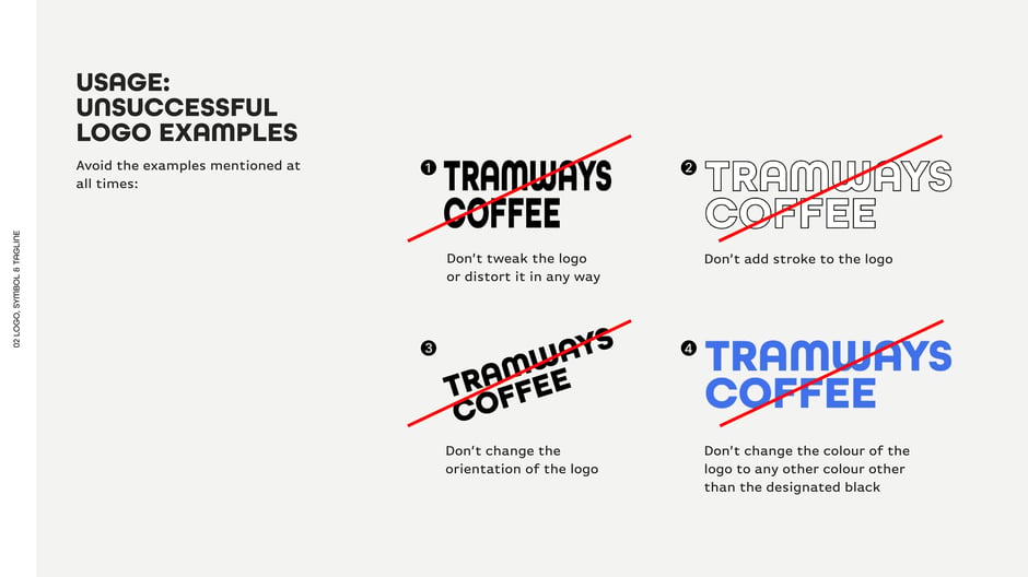 Four prohibited treatments: do not tweak or distort the logo