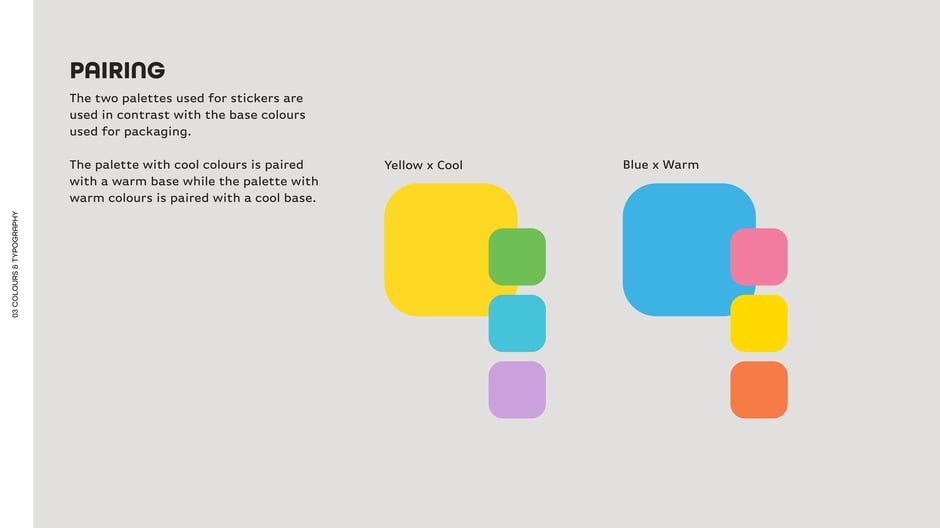 Explains palette pairing rules: the cool sticker palette pairs