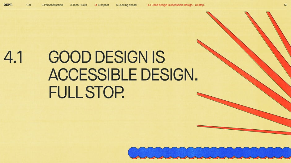 4.1 Good design is accessible design. Full stop
