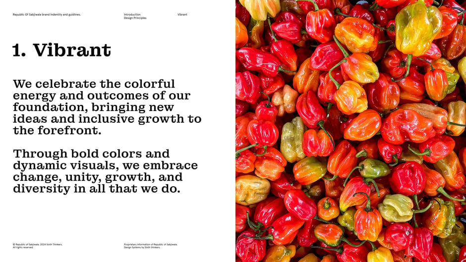 Celebrates energy and inclusive growth, using bold colors and dynamic