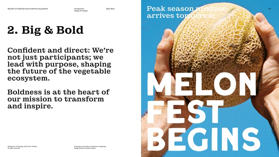 Positions the brand as confident and direct:leading with purpose