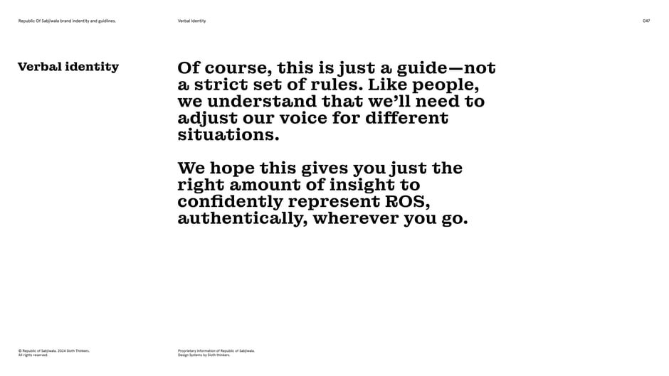 Verbal identity : flexible guide
