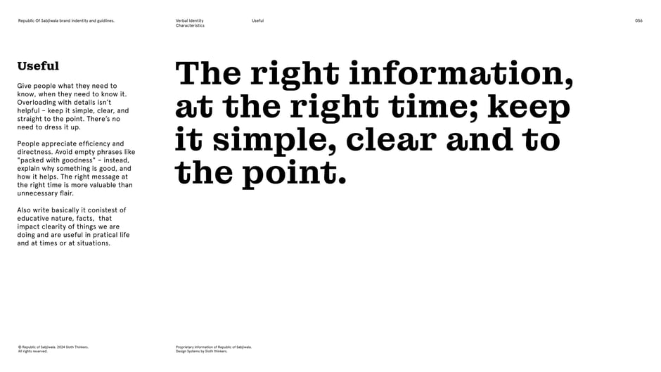 Advice to give the right information at the right time
