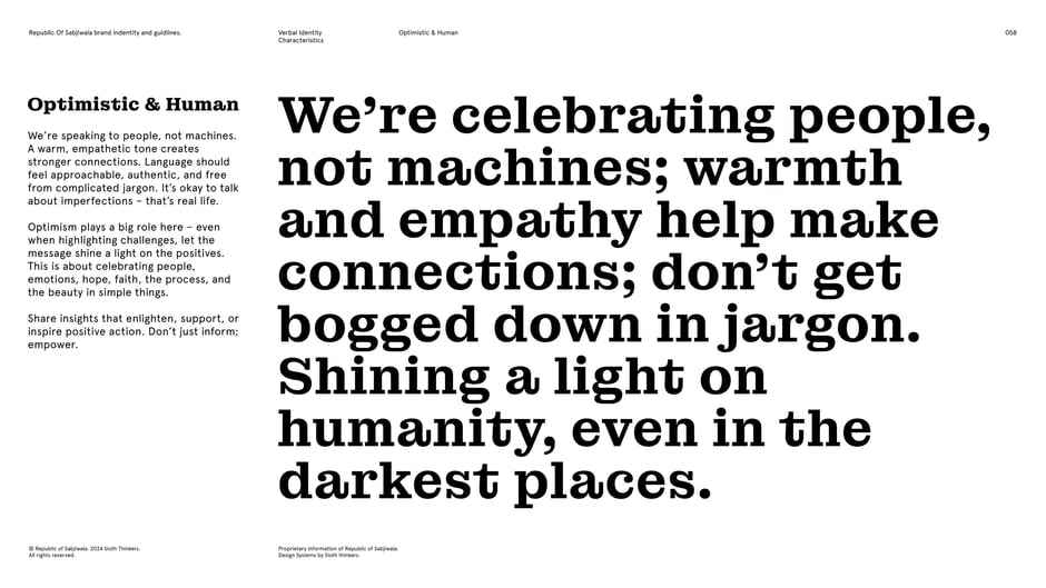 Tone guidance to speak warmly and empathetically, celebrate people