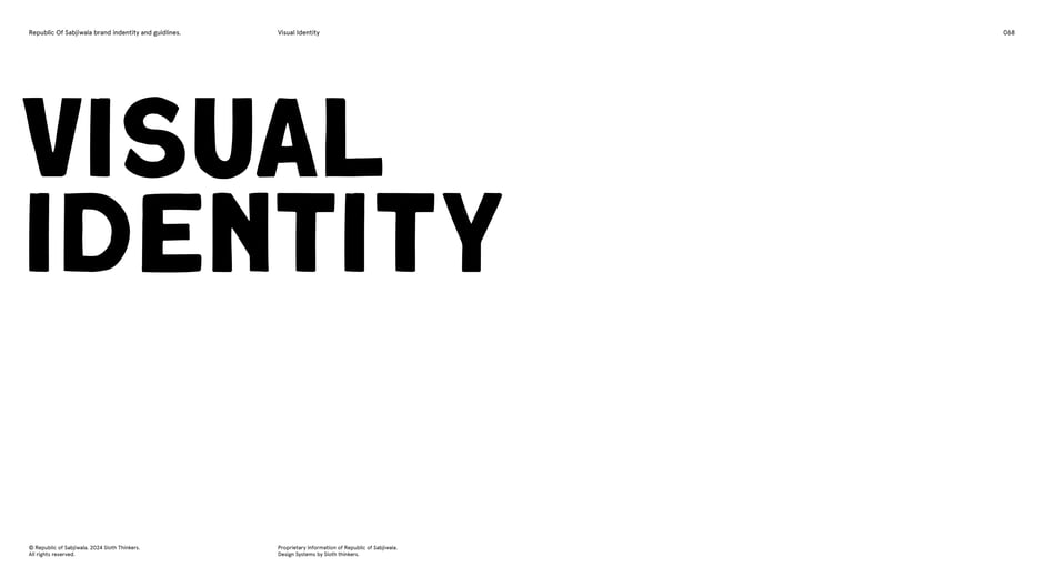 Section header introducing the visual identity guidelines that define