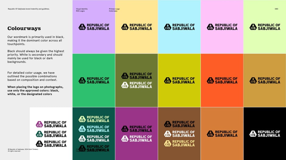 Approved logo colourways and combinations