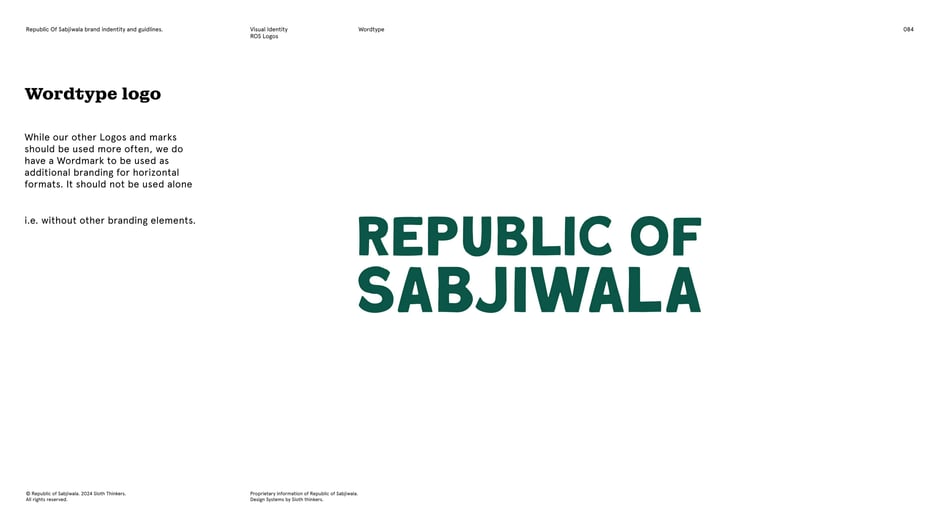 The 'REPUBLIC OF SABJIWALA' wordmark is intended for horizontal formats