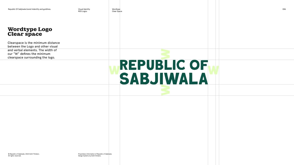 Minimum clearspace for the wordmark is measured by the width