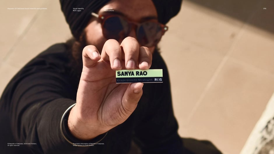 Small-format application: printed name badge