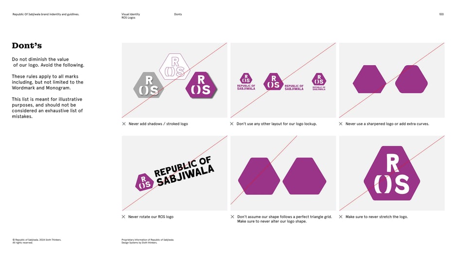Don'ts : prohibited logo treatments