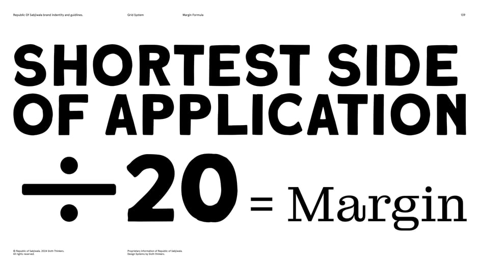 Margin formula : shortest side ÷ 20