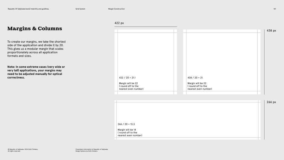 Create a modular margin by dividing the shortest side