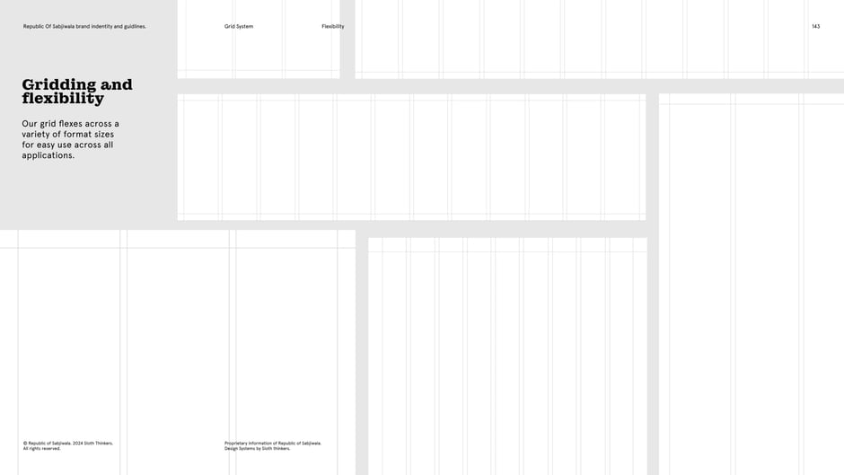 The grid flexes across a variety of format sizes, enabling