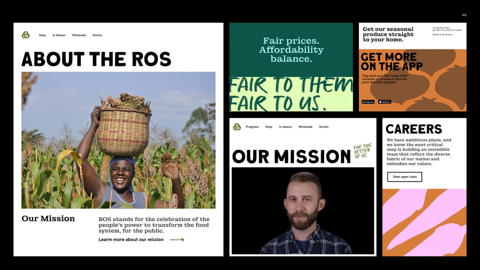 Application examples: website and campaign layouts