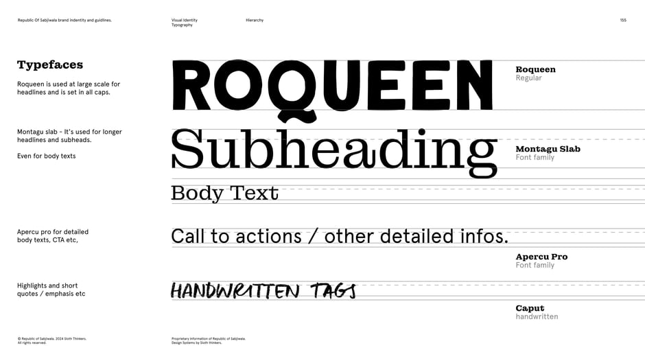 hierarchy: headlines, subheads, body and tags