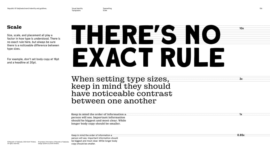 Type scale guidance: ensure noticeable size contrast