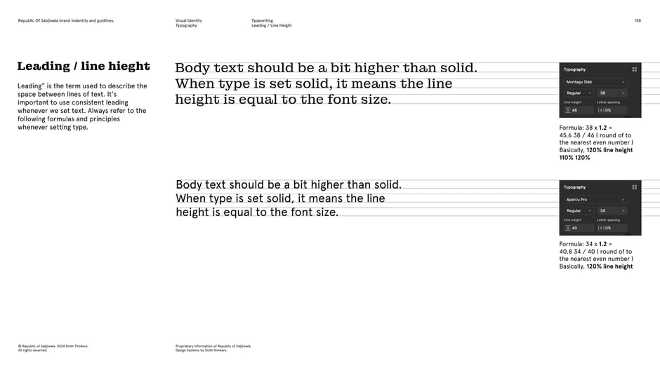 Body text leading : set higher than solid