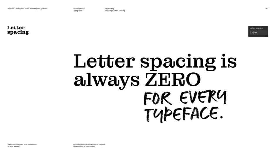 Letter spacing : keep tracking at zero