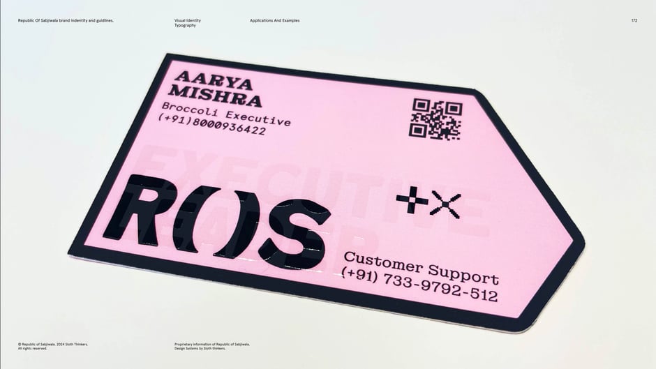 Employee badge and customer-support sticker