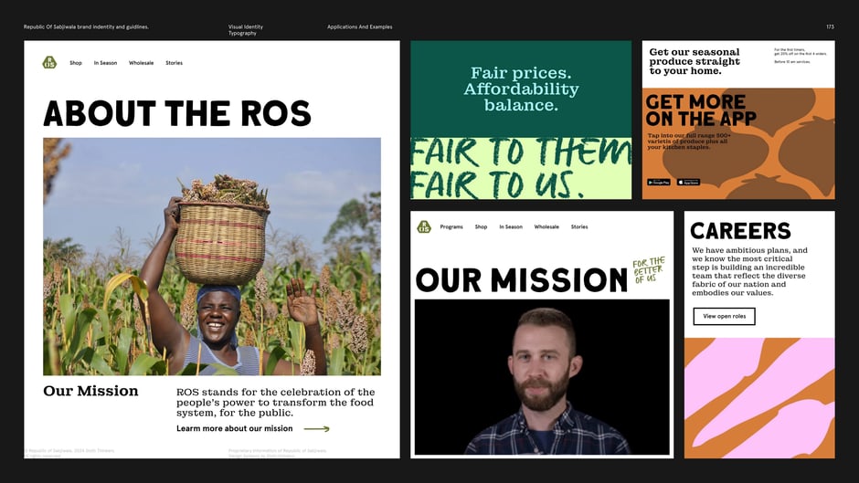 Website templates for About, Mission and Careers