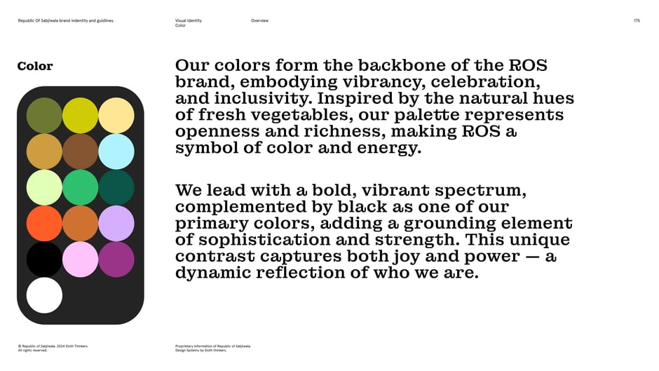 Colors as the backbone of ROS's visual voice