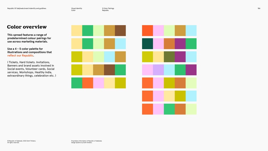 Five-color pairings for high-impact assets