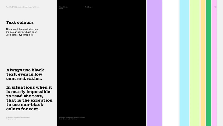 Always prefer black text for legibility
