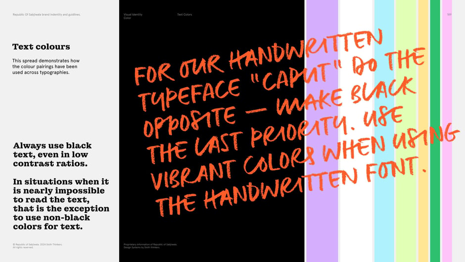 Handwritten display type can use vibrant color