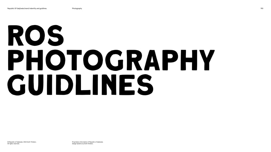 Section header introducing the Republic of Sabjiwala's photography guidelines