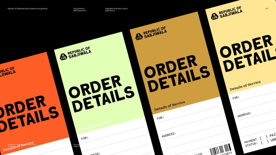 Order details ticket templates