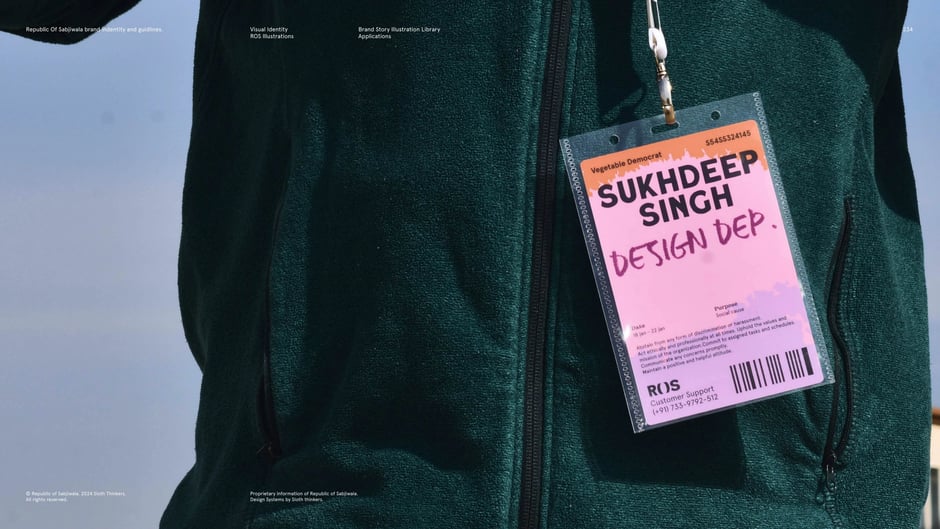 Lanyard badge applied in context
