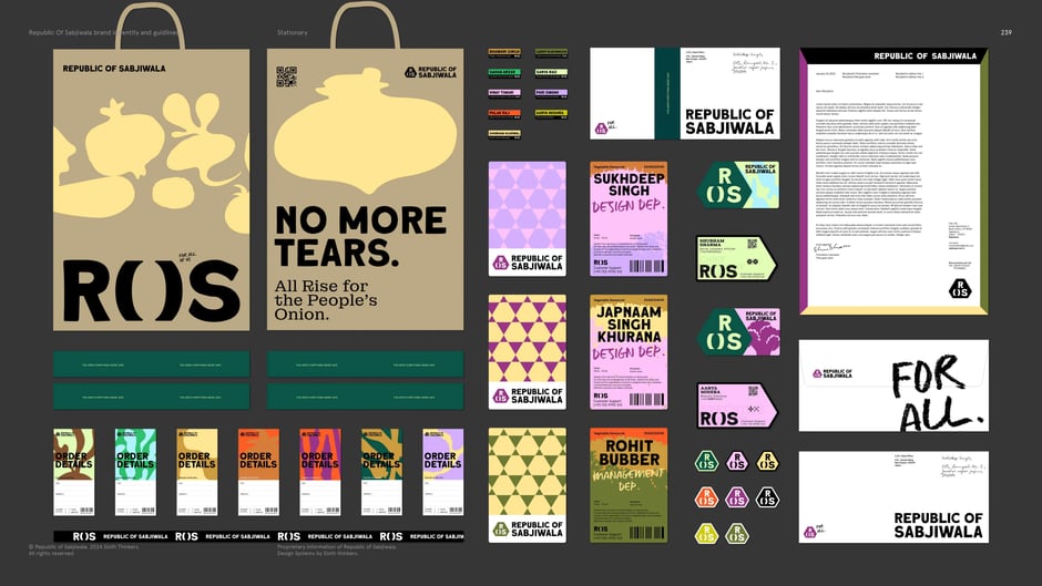 Stationery applications: bags, badges, envelopes, labels