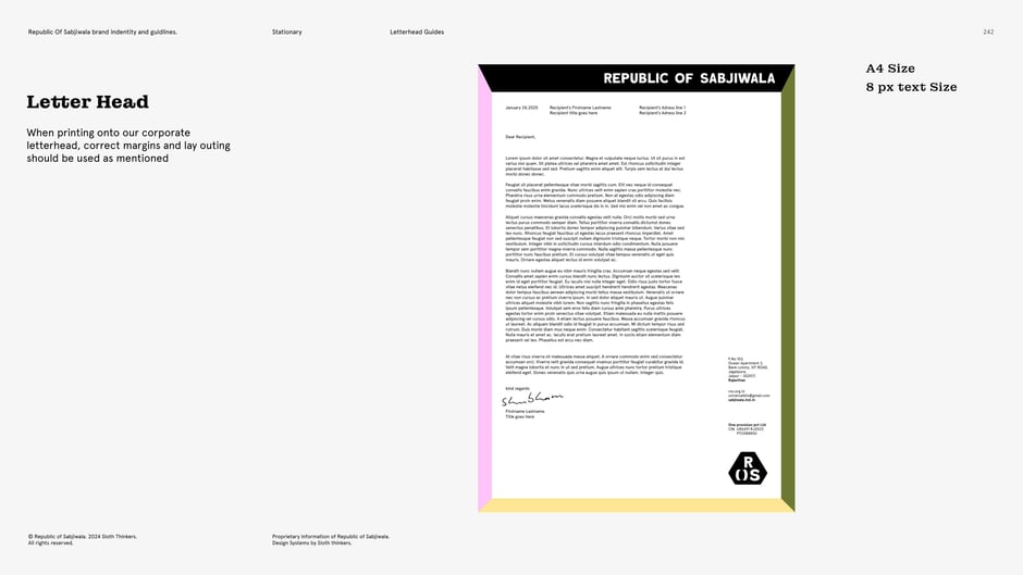 Letterhead : printing margins and system