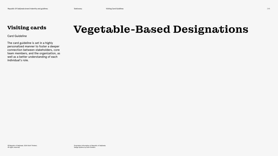 Introduces the guideline to assign vegetable-inspired names to roles, framing