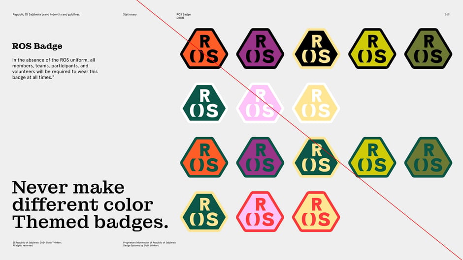 ROS hex badge and approved color variants